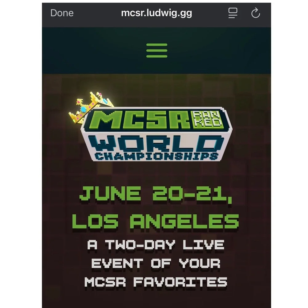 MCSR World Championships Doogile Trading Card Minecraft Speedrunning 2026 LA